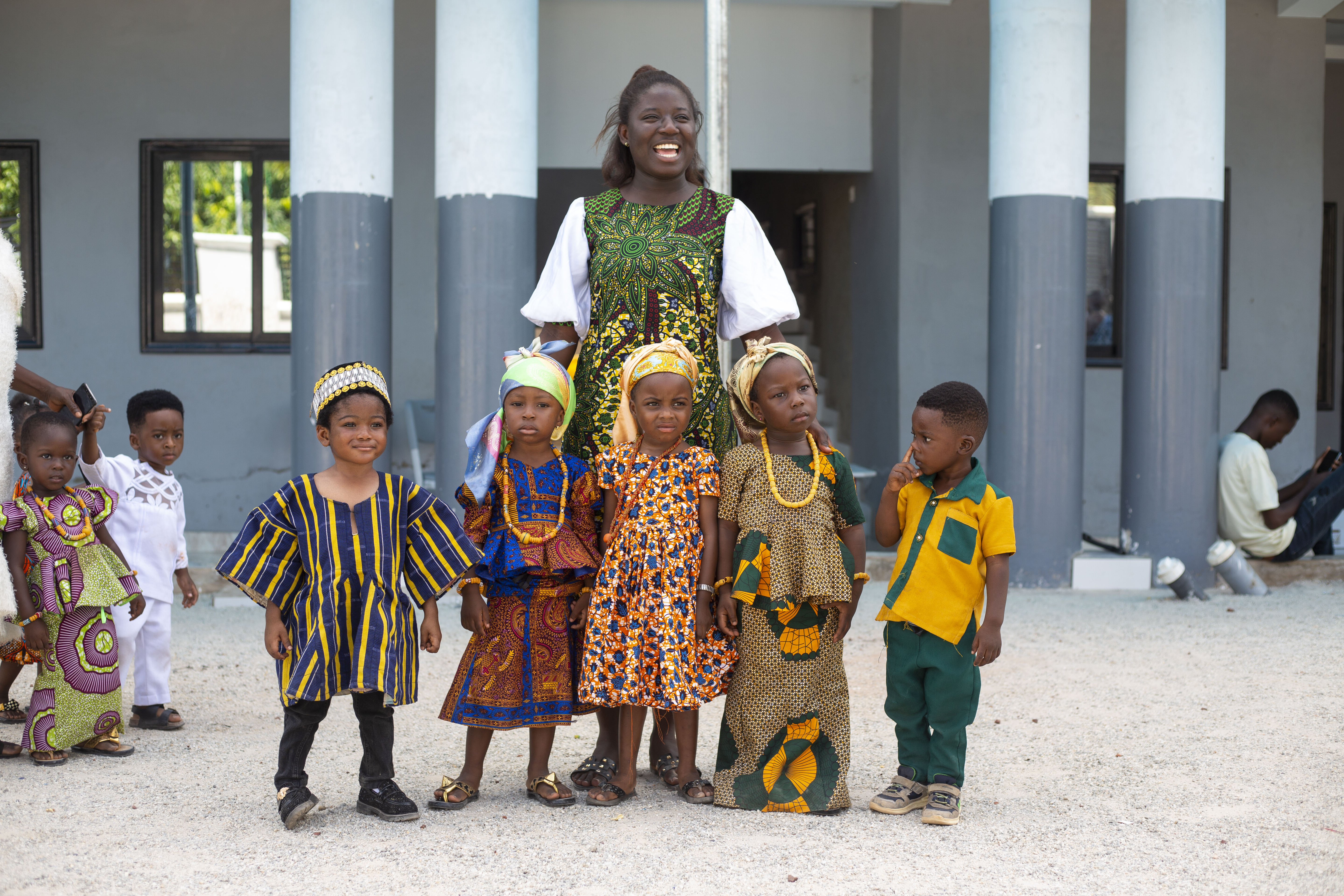 Student with the class teach on the Ghana month day 4 